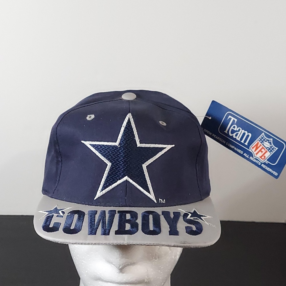 Dallas Cowboys Hat Cap Snap Back Mens One Size Navy Gray‎ NFL Football Big Logo